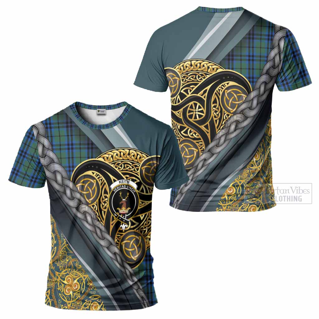 Keith Tartan Crest T-Shirt Scottish Triskele Celtic