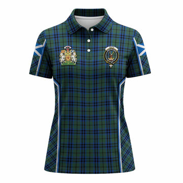 Keith Tartan Crest Women's Polo Shirt Scotland Coat of Arm Flag Style