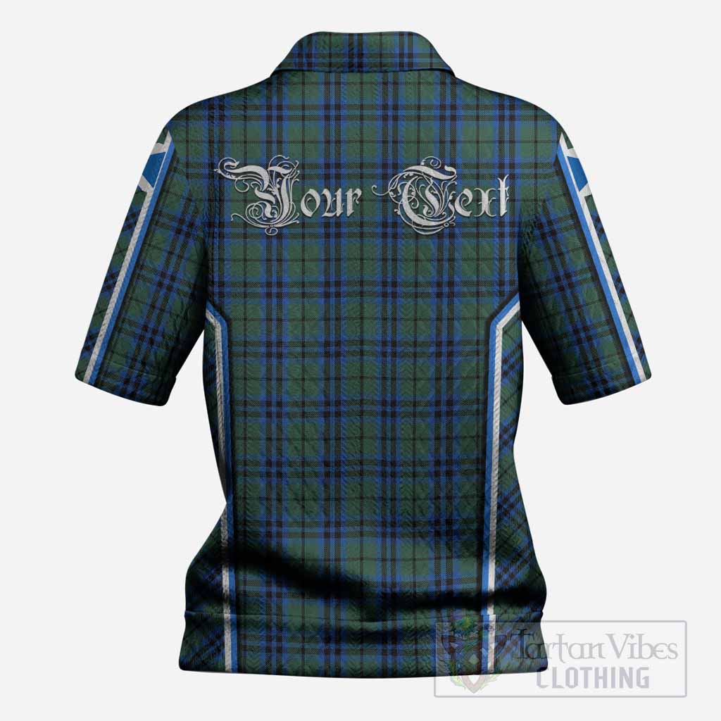 Keith Tartan Crest Women’s Polo Sweater Top Scotland Coat of Arm Flag Style