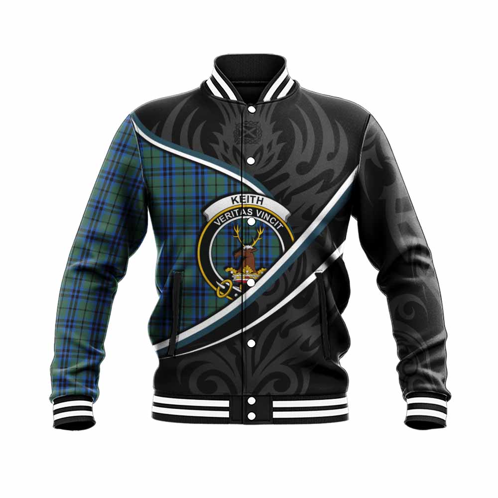 Keith Tartan Family Crest Baseball Jacket Celtic Scottish Thistle Floral - Tartan Vibes Clothing