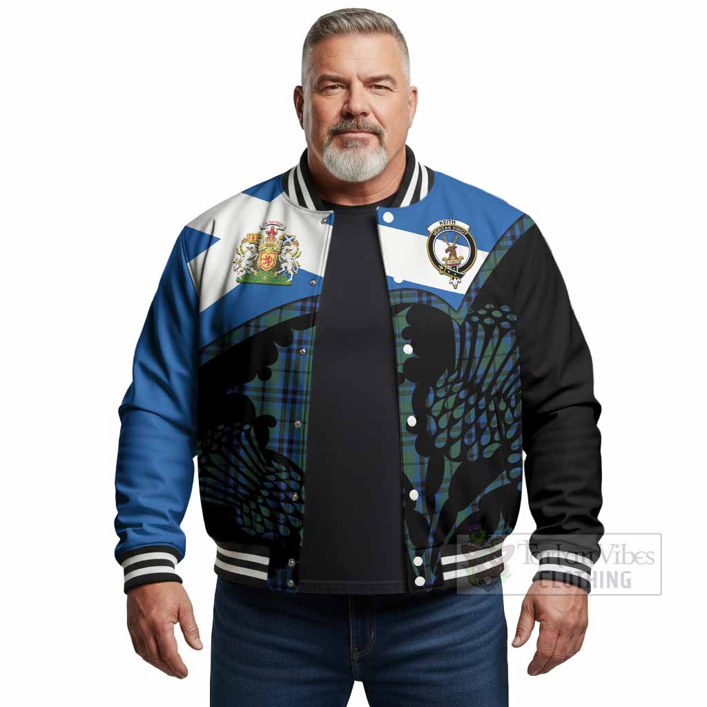 Keith Tartan Family Crest Baseball Jacket Scotland Thistle Floral Flag Style