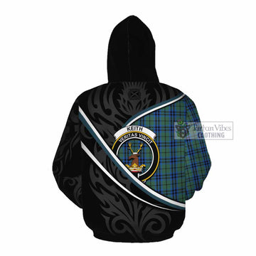 Keith Tartan Family Crest Cotton Hoodie Celtic Scottish Thistle Floral