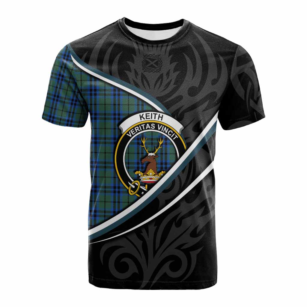 Keith Tartan Family Crest Cotton T-shirt Celtic Scottish Thistle Floral - Tartan Vibes Clothing