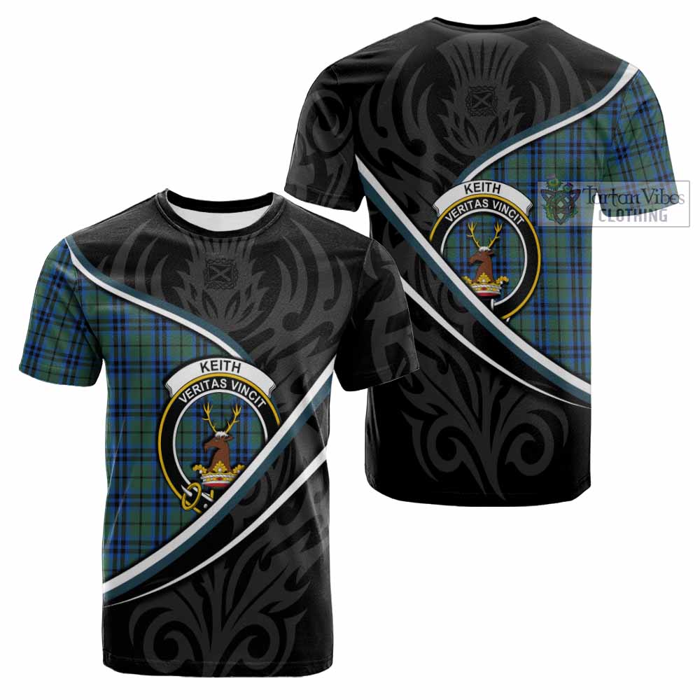 Keith Tartan Family Crest Cotton T-shirt Celtic Scottish Thistle Floral - Tartan Vibes Clothing