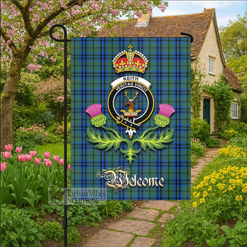 Keith Tartan Family Crest Garden Flag Royal Thistle Welcome Style