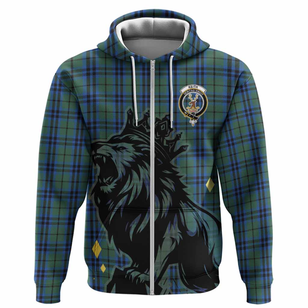 Keith Tartan Family Crest Hoodie Crowned Lion Roaring