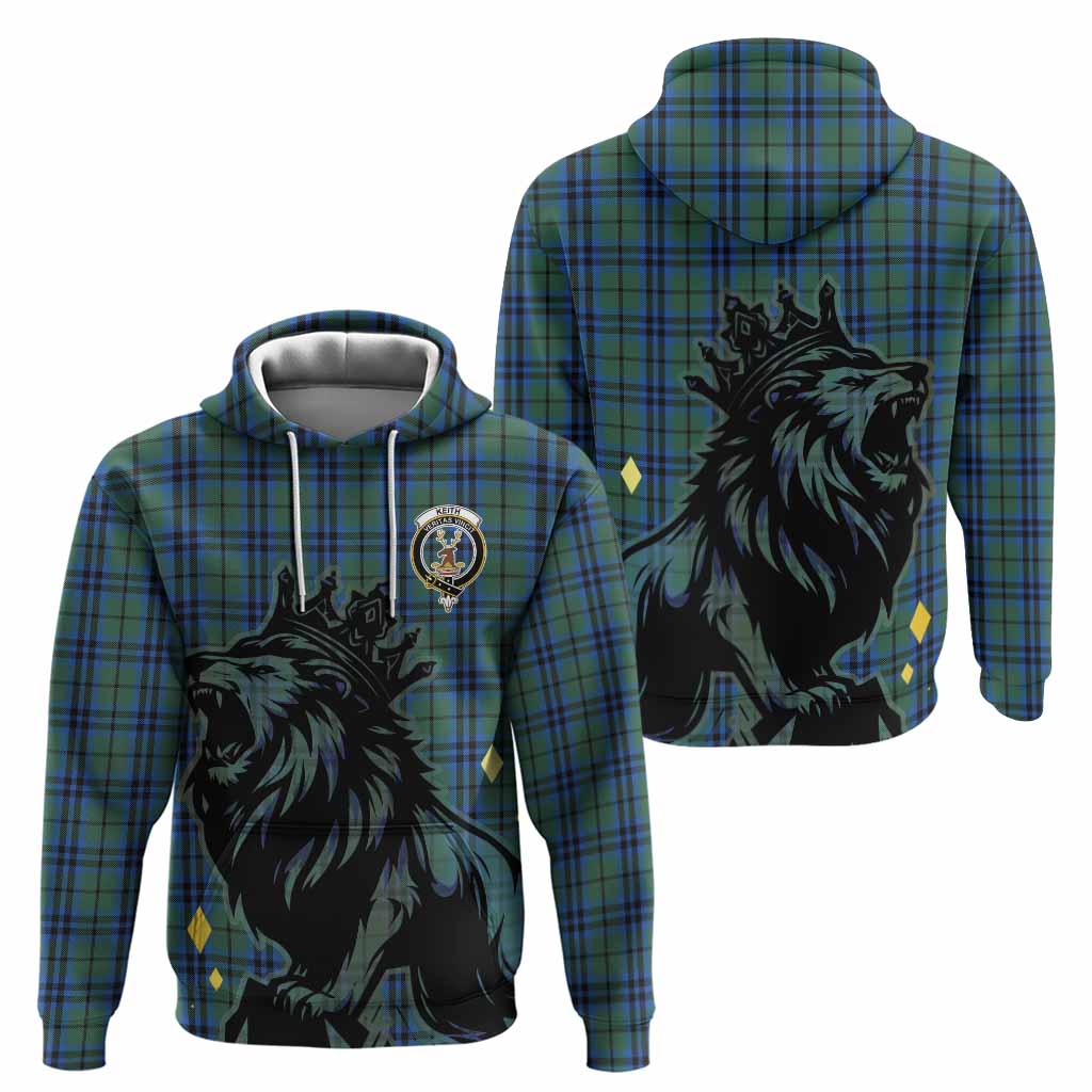 Keith Tartan Family Crest Hoodie Crowned Lion Roaring
