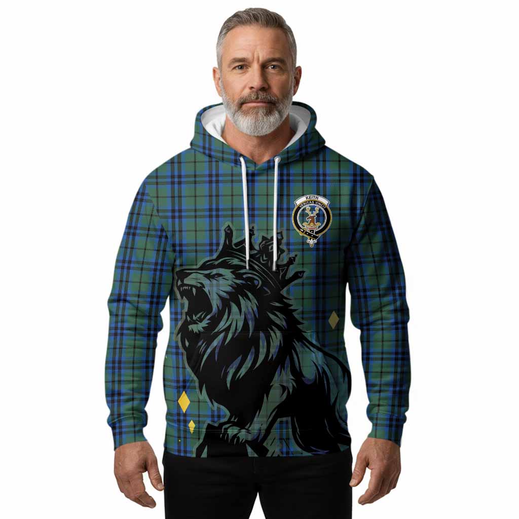Keith Tartan Family Crest Hoodie Crowned Lion Roaring