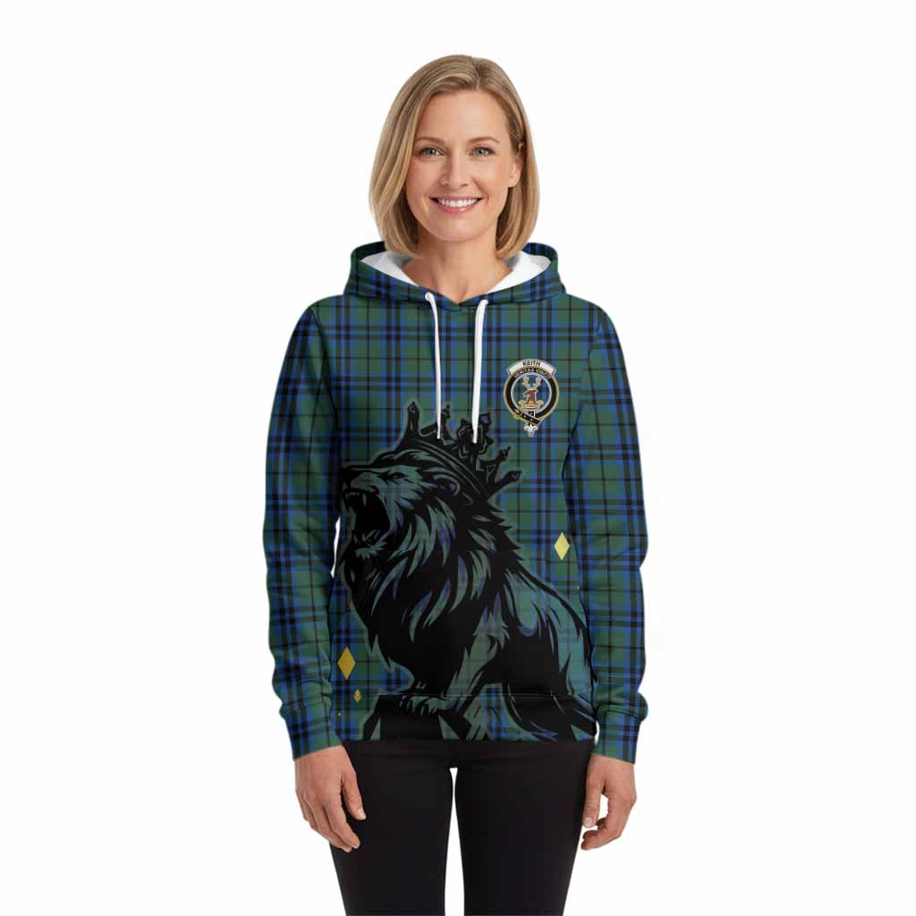 Keith Tartan Family Crest Hoodie Crowned Lion Roaring
