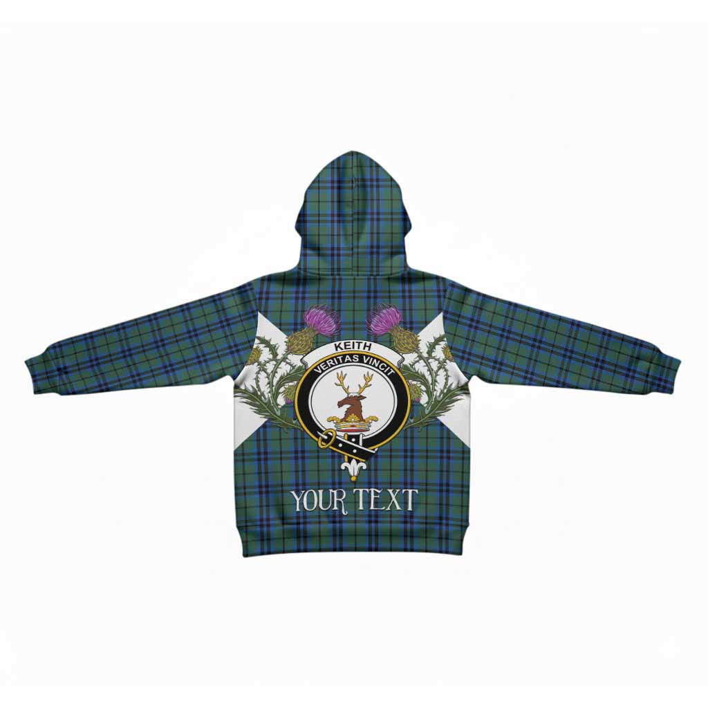 Keith Tartan Family Crest Kid Hoodie Scottish Burns Night Thistle Floral