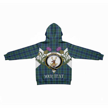 Keith Tartan Family Crest Kid Hoodie Scottish Burns Night Thistle Floral