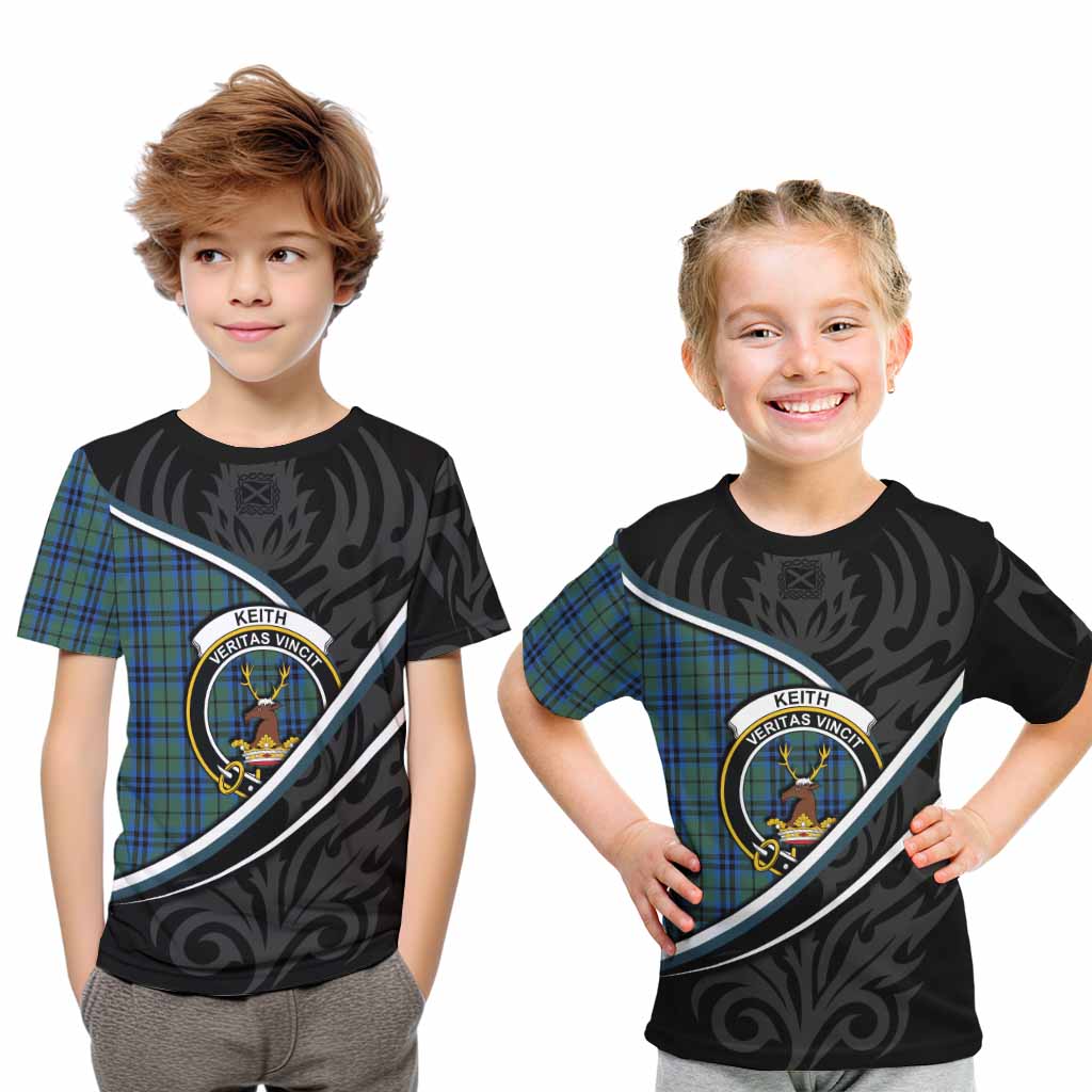 Keith Tartan Family Crest Kid T-shirt Celtic Scottish Thistle Floral - Tartan Vibes Clothing
