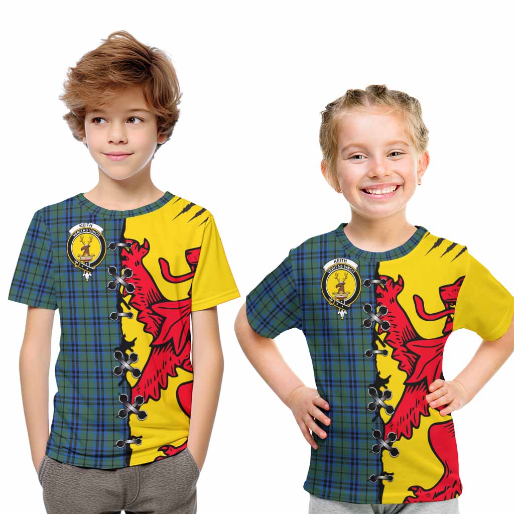 Keith Tartan Family Crest Kid T-shirt Lion Rampant Honor - Tartan Vibes Clothing