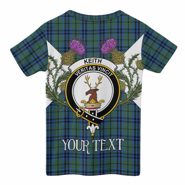 Keith Tartan Family Crest Kid T-shirt Scottish Burns Night Thistle Floral