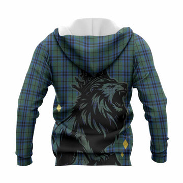 Keith Tartan Family Crest Knitted Hoodie Crowned Lion Roaring
