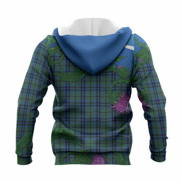 Keith Tartan Family Crest Knitted Hoodie Thistle in Minimalism