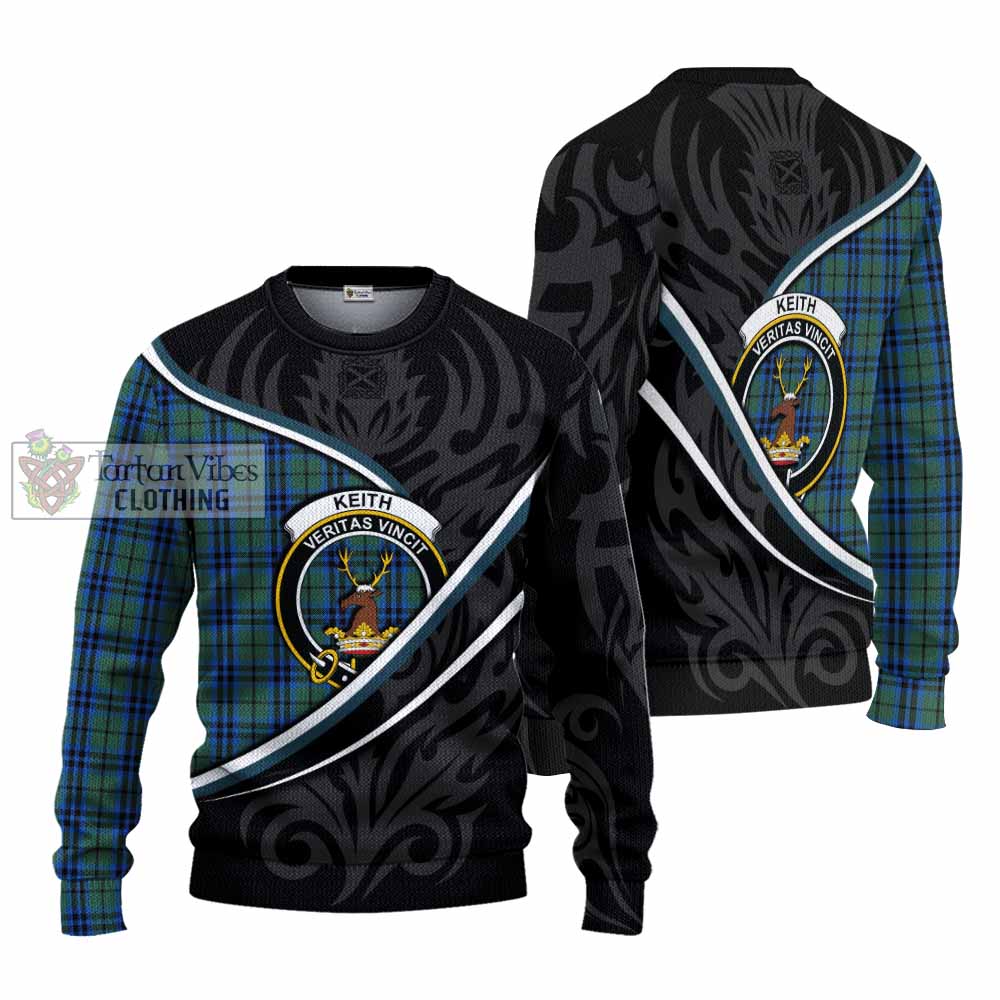 Keith Tartan Family Crest Knitted Sweater Celtic Scottish Thistle Floral - Tartan Vibes Clothing