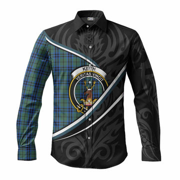 Keith Tartan Family Crest Long Sleeve Button Shirts Celtic Scottish Thistle Floral