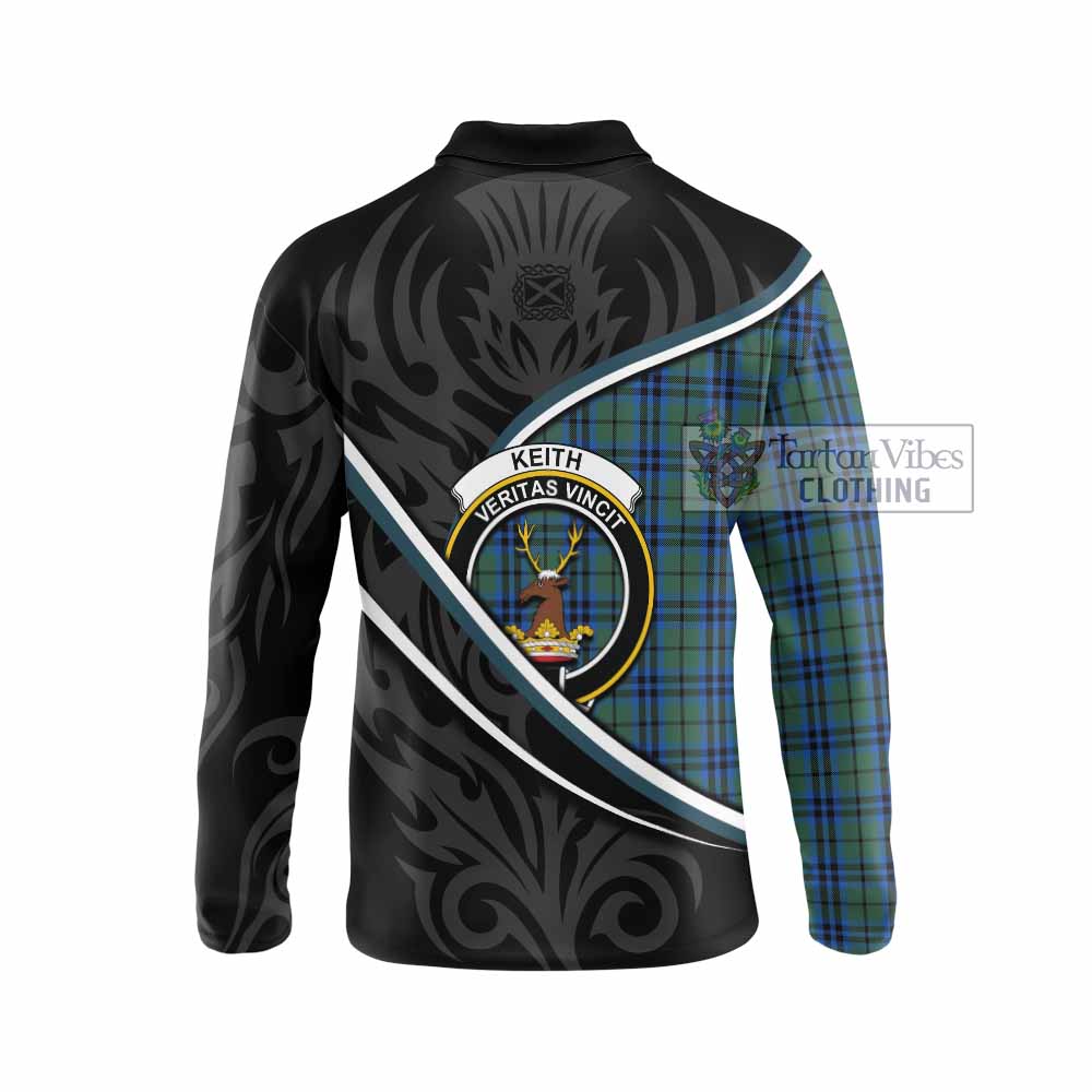 Keith Tartan Family Crest Long Sleeve Polo Shirt Celtic Scottish Thistle Floral - Tartan Vibes Clothing