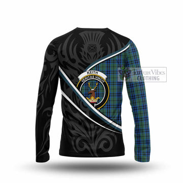 Keith Tartan Family Crest Long Sleeve T-Shirt Celtic Scottish Thistle Floral - Tartan Vibes Clothing