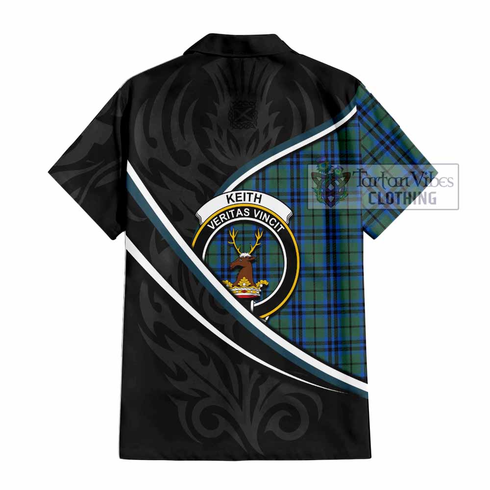 Keith Tartan Family Crest Short Sleeve Button Shirt Celtic Scottish Thistle Floral - Tartan Vibes Clothing
