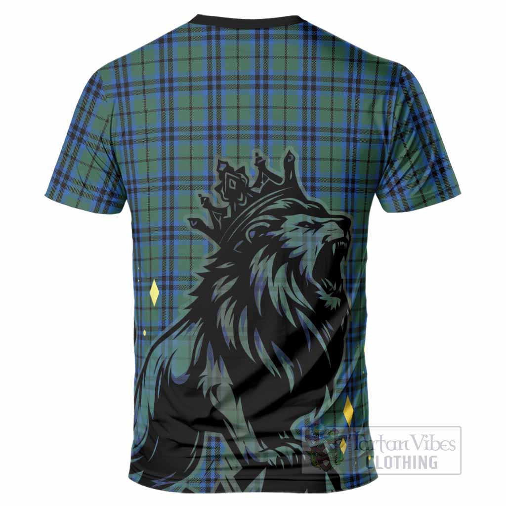 Keith Tartan Family Crest T-Shirt Crowned Lion Roaring