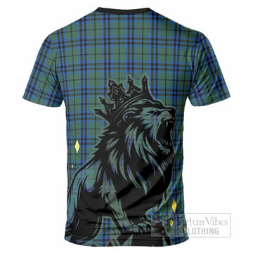 Keith Tartan Family Crest T-Shirt Crowned Lion Roaring