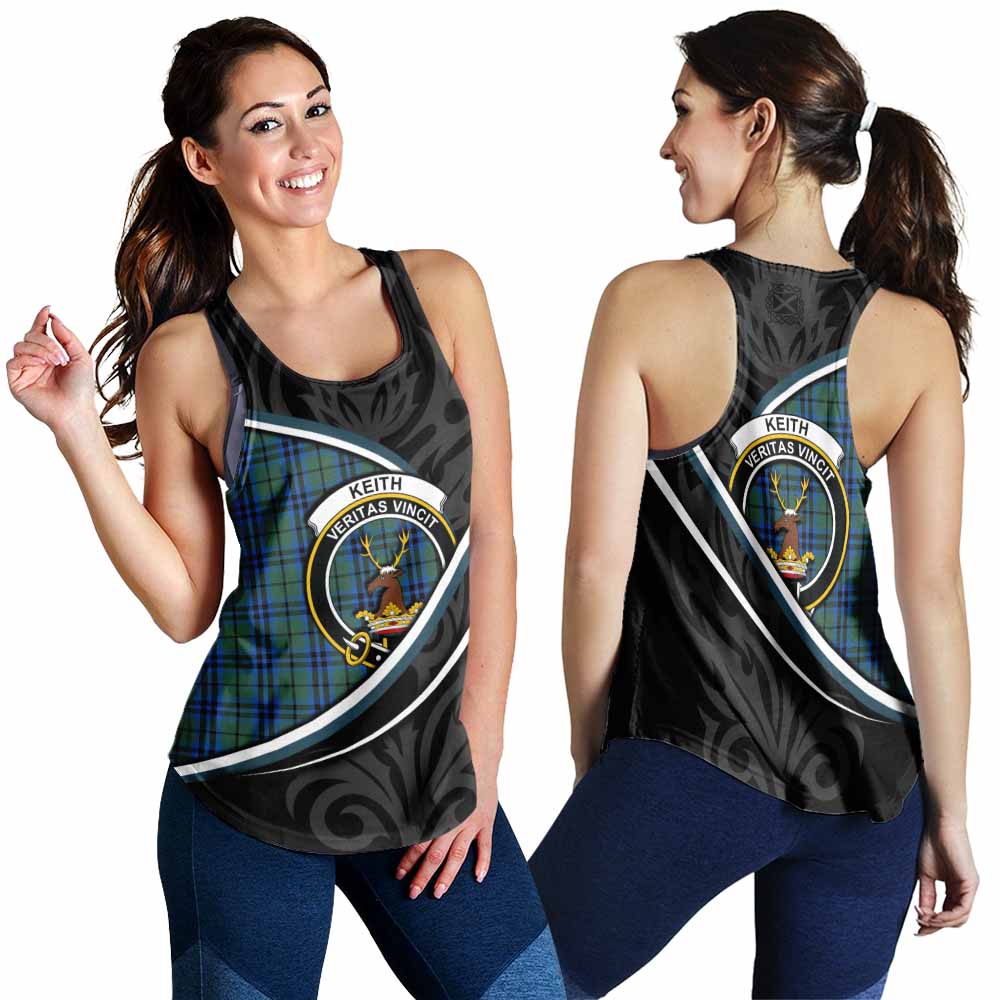 Keith Tartan Family Crest Women Racerback Tanks Celtic Scottish Thistle Floral - Tartan Vibes Clothing