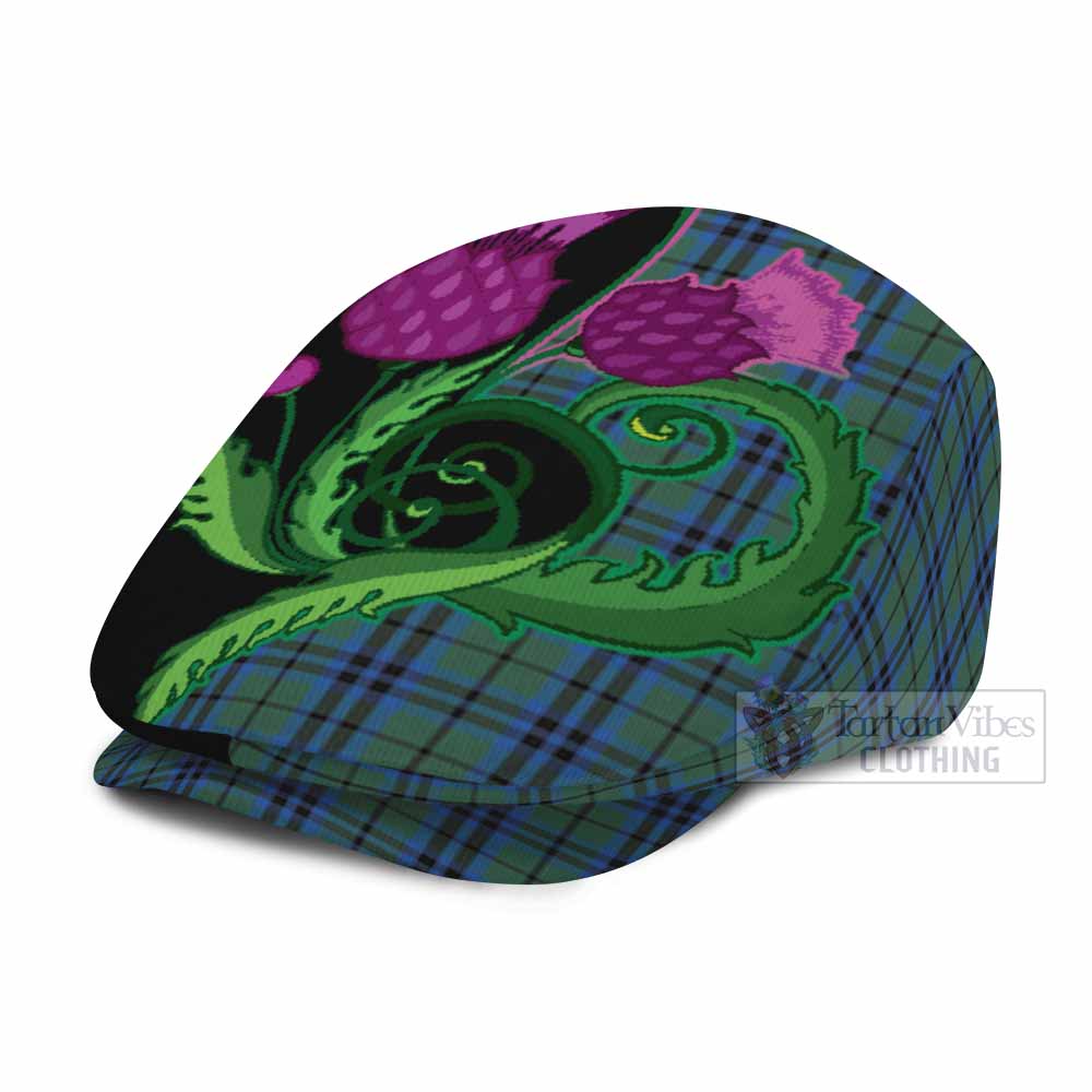 Keith Tartan Flat Cap, Jeff Cap Traditional Scottish Thistle