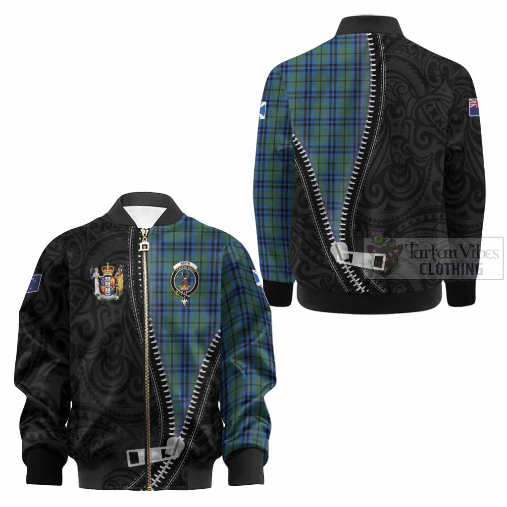 Keith Tartan Kid Bomber Jacket New Zealand Pattern Unique Zipper Stylized