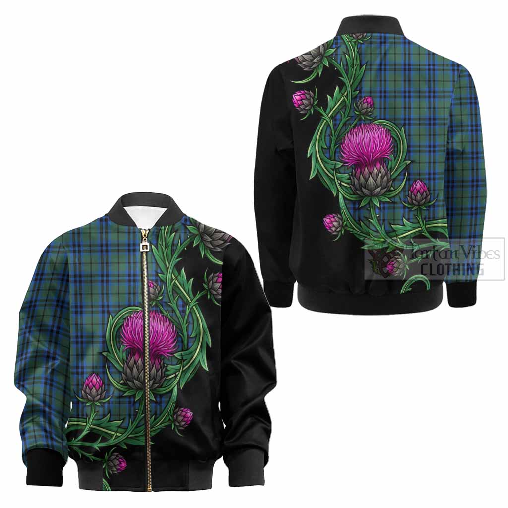 Keith Tartan Kid Bomber Jacket Resilient Scottish Thistle - Tartan Vibes Clothing
