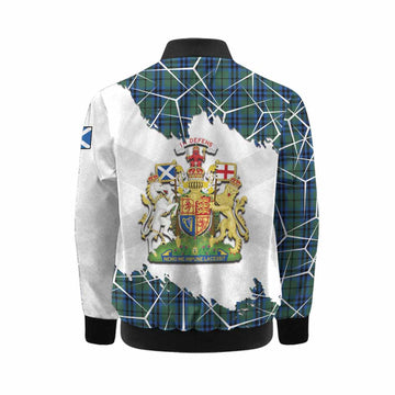 Keith Tartan Kid Bomber Jacket with Family Crest and Lion Rampant Grunge Style