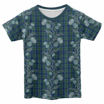 Keith Tartan Kid T-shirt Seamless Scottish Thistle Flowers