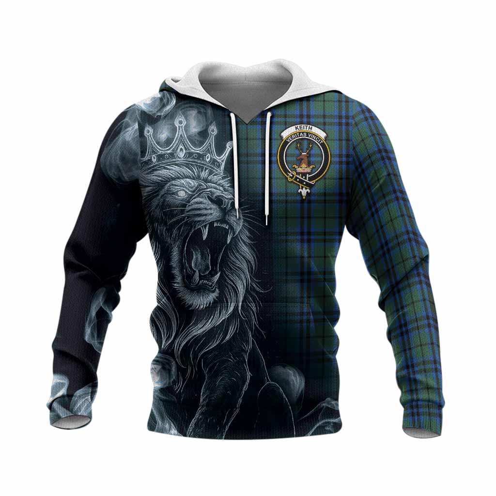 Keith Tartan Knitted Hoodie Roaring Lion Heritage