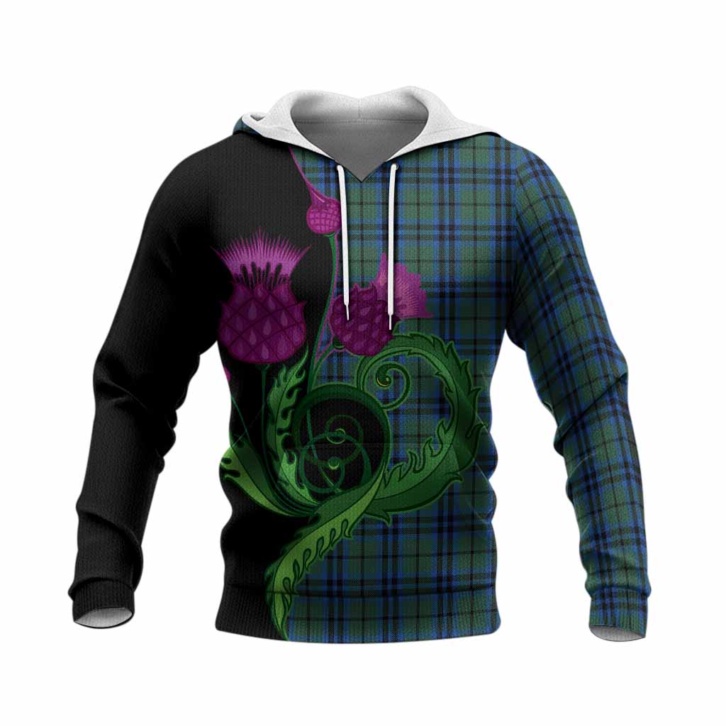 Keith Tartan Knitted Hoodie Traditional Scottish Thistle
