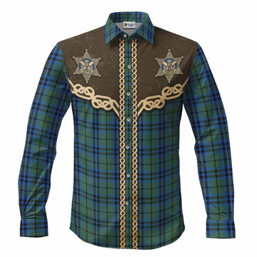 Keith Tartan Long Sleeve Button Shirts Bigfoot Riding The Kelpie Monster