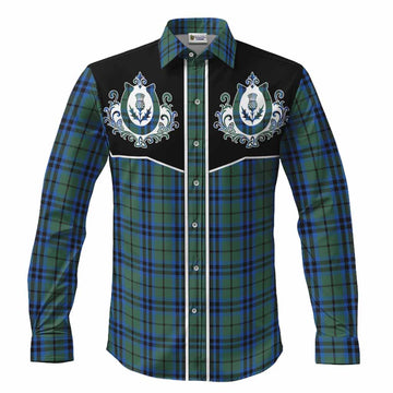 Keith Tartan Long Sleeve Button Shirts Horseshoe Ornament Men's Shirt S - Tartan Vibes Clothing