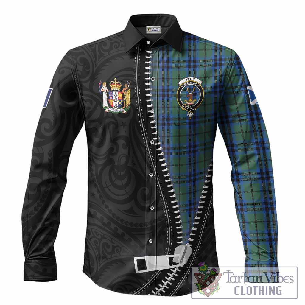 Keith Tartan Long Sleeve Button Shirts New Zealand Pattern Unique Zipper Stylized
