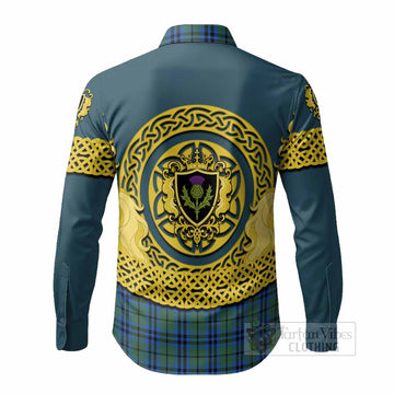 Keith Tartan Long Sleeve Button Shirts Unicorn Celtic Knot And Thistle Emblem