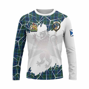 Keith Tartan Long Sleeve T-Shirt with Family Crest and Lion Rampant Grunge Style