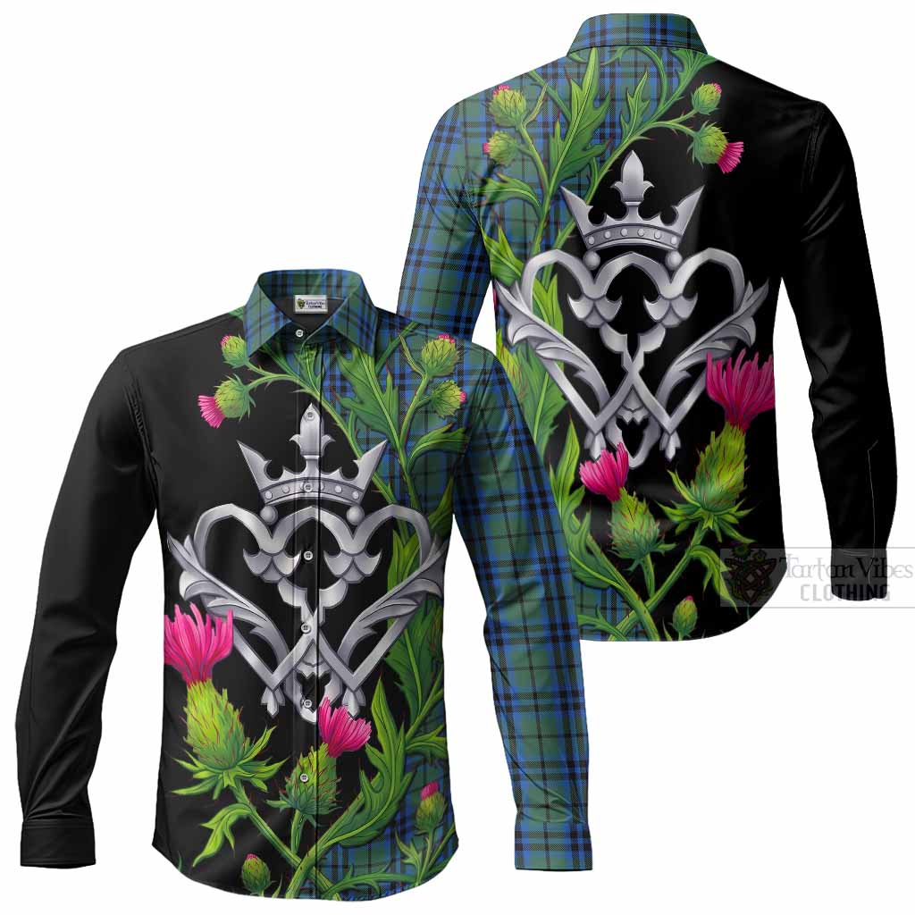 Keith Tartan Luckenbooth Long Sleeve Button Shirts Silver Heart Crown Thistle Floral Men's Shirt - Tartan Vibes Clothing