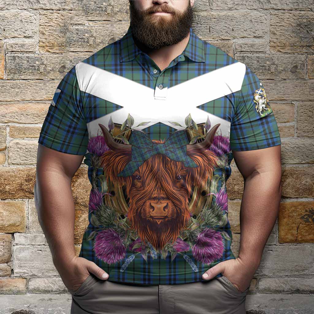 Keith Tartan Polo Shirt Scottish Thistle Heilan Coo