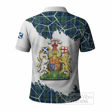 Keith Tartan Polo Shirt with Family Crest and Lion Rampant Grunge Style