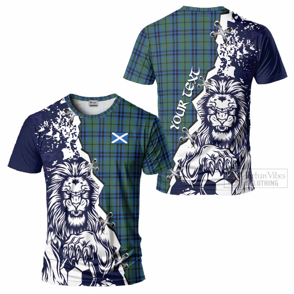Keith Tartan Scottish T-Shirt Angry Lion With Soccer Ball Style