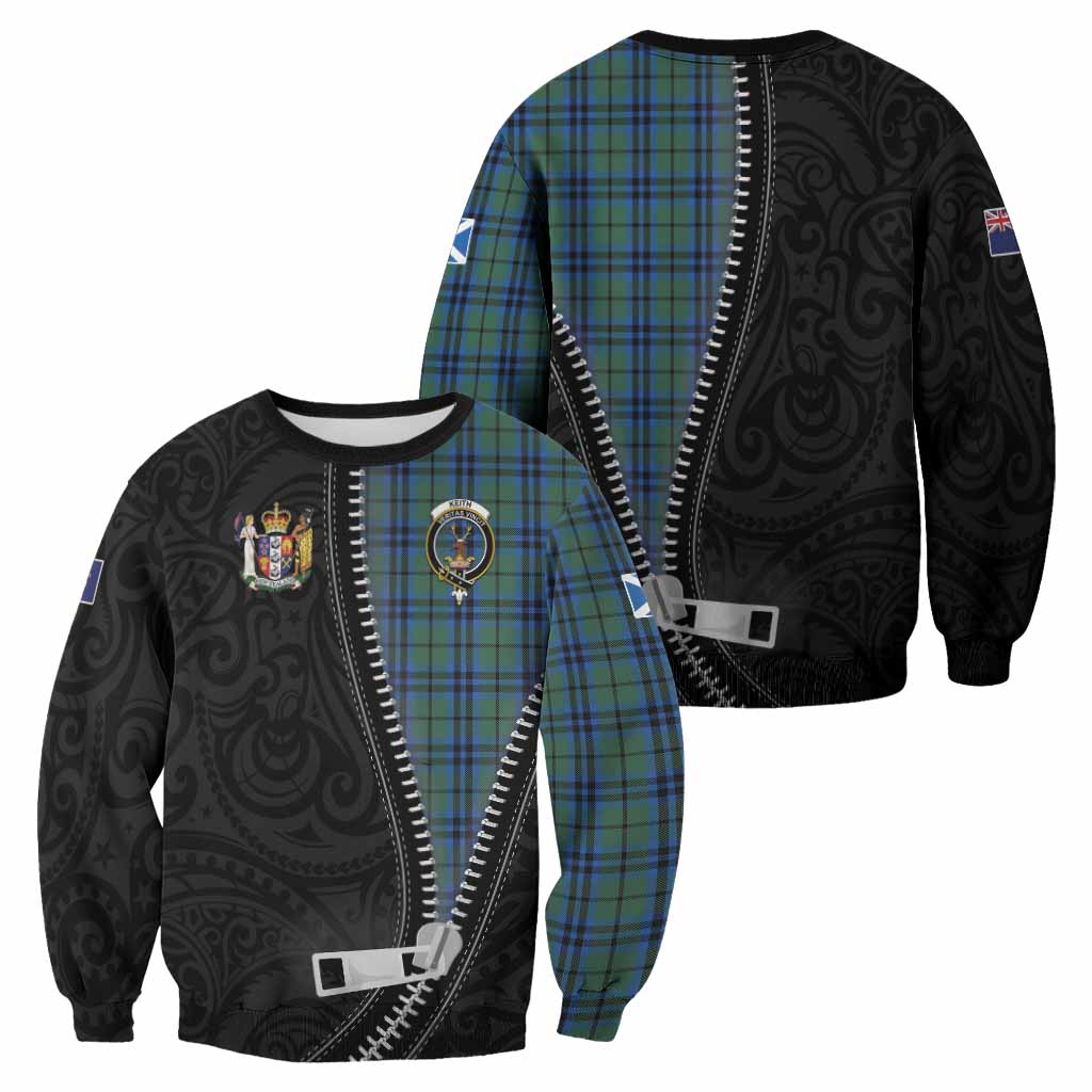 Keith Tartan Sweatshirt New Zealand Pattern Unique Zipper Stylized