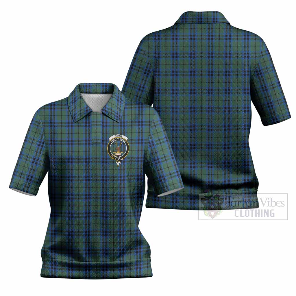 Keith Tartan Women’s Polo Sweater Top with Family Crest
