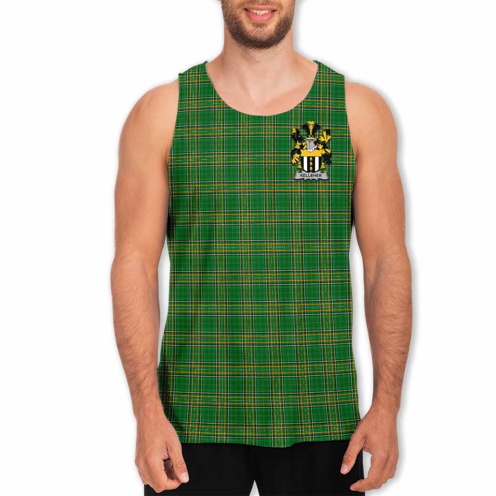 Kelleher Irish Clan Tartan Men's Tank Top with Coat of Arms Men - Tartan Vibes Clothing