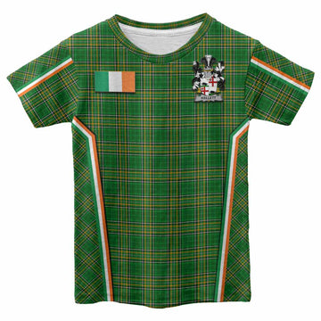 Kellett Irish Clan Coat of Arm Tartan Kid T-shirt Flag Style