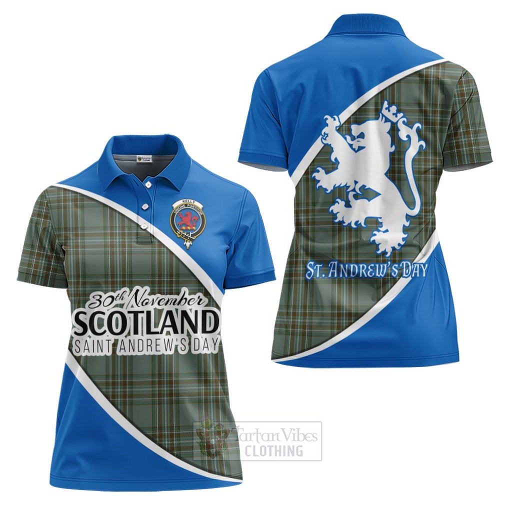 Tartan Vibes Clothing Kelly Family Crest Tartan Women's Polo Shirt Celebrate Saint Andrew's Day in Style