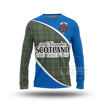 Tartan Vibes Clothing Kelly Family Crest Tartan Long Sleeve T-Shirt Celebrate Saint Andrew's Day in Style